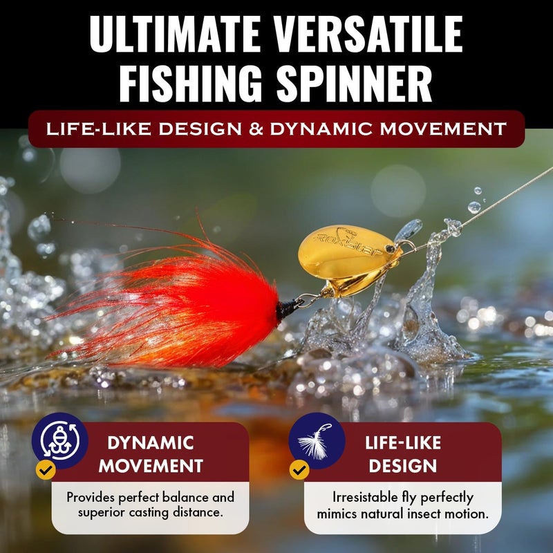 RoxStar Lures RoxStar Fly Strikers Proven Nationwide to Out-Fish Any Spinner | Hand-Tied in The USA | Most Versatile Fishing Spinner Ever! Trout Lure Also for Bass & Steelhead | Stop Fishing - Start Catching - Image 4